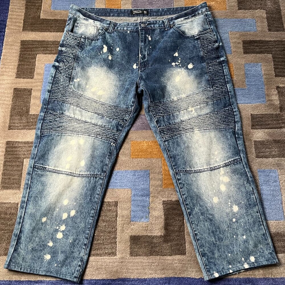 Trestles Supply Moto Jeans Men's 46/48 Distressed Destroyed Acid Wash Streetwear